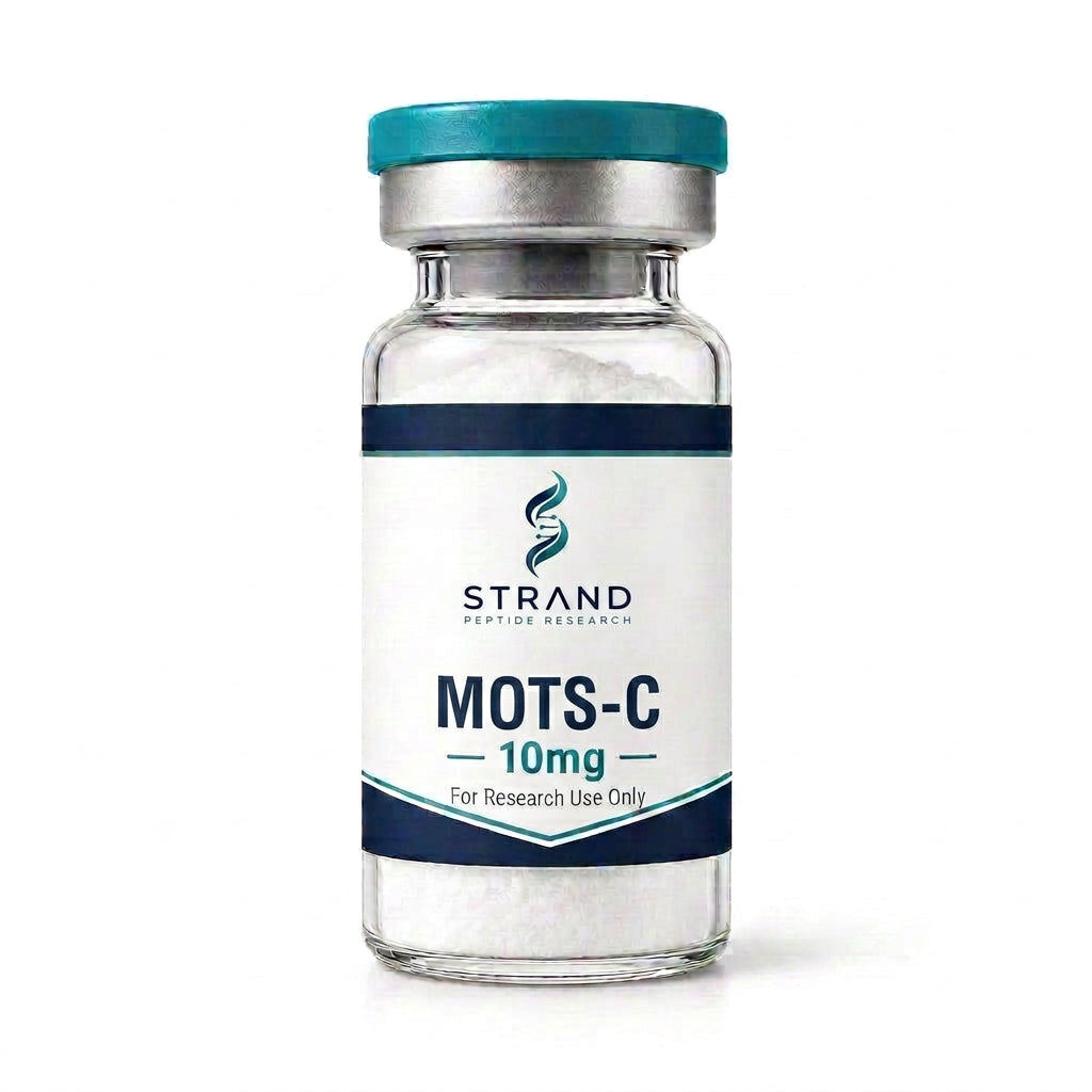MOTS-c research peptide vial from Strand Peptide Research Australia