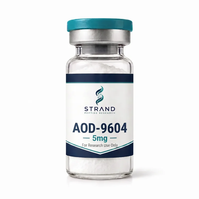 AOD-9604 research peptide vial from Strand Peptide Research Australia