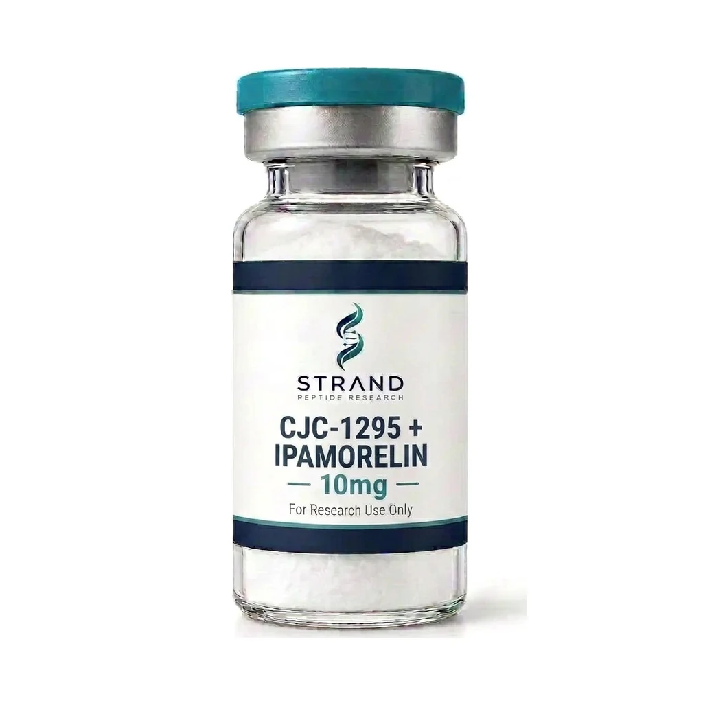 CJC-1295 No DAC + Ipamorelin Blend research peptide vial from Strand Peptide Research Australia