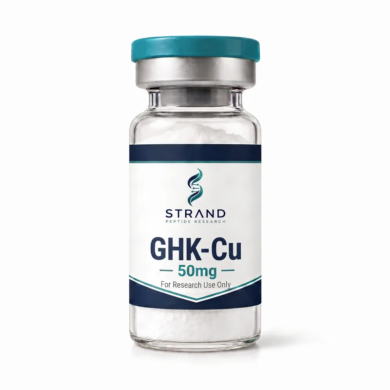 GHK-Cu research peptide vial from Strand Peptide Research Australia