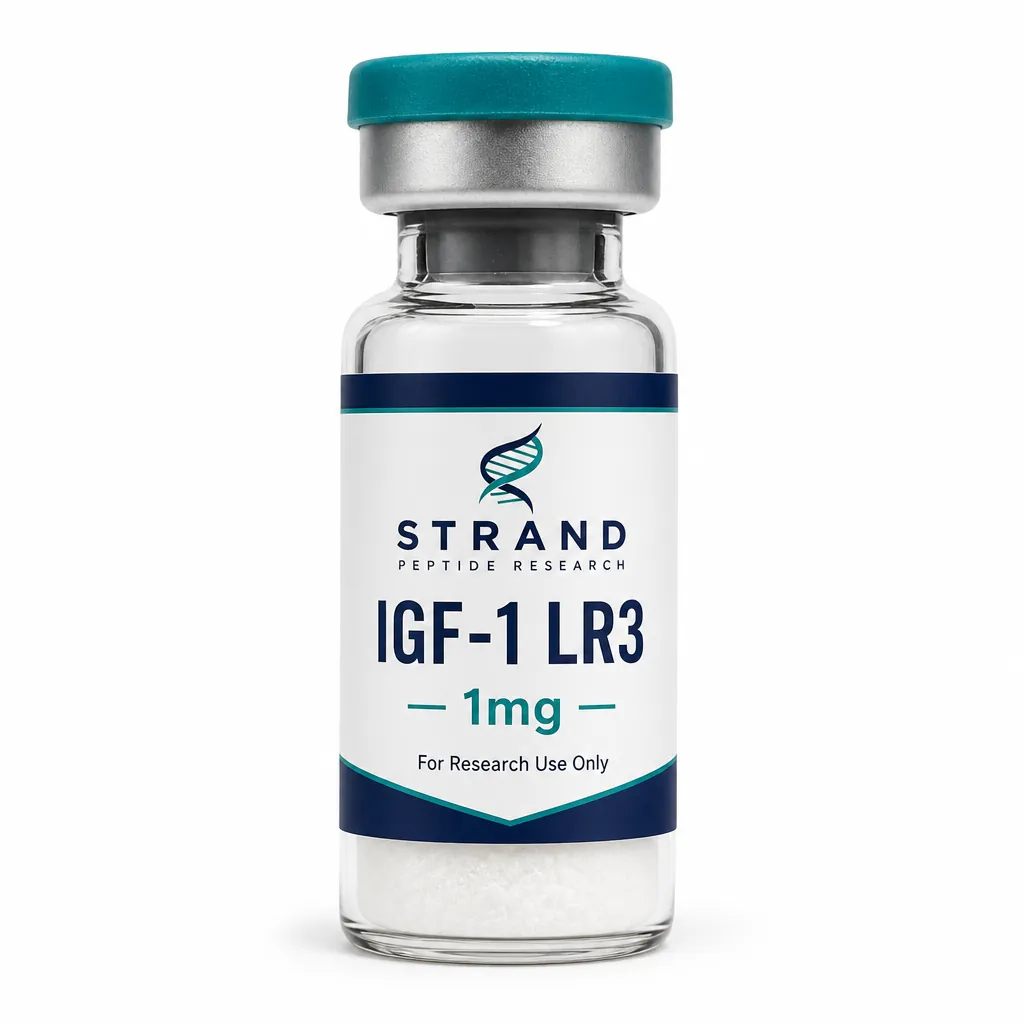 IGF-1 LR3 research peptide vial from Strand Peptide Research Australia