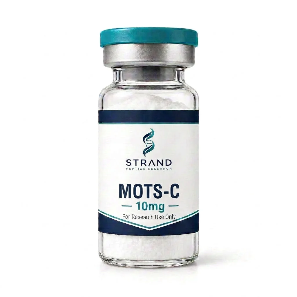 MOTS-c research peptide vial from Strand Peptide Research Australia