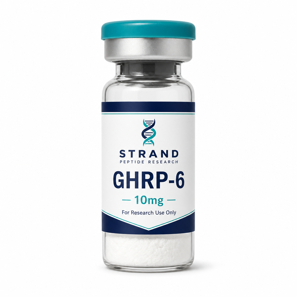 GHRP-6 10mg vial by Strand Peptide Research